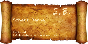 Schatz Barna névjegykártya